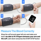 Blood Pressure Monitor Upper Arm Machine Accurate Adjustable BP Cuff Kit Led Backlit Display 2 Users 240 Sets Memory Includes Storage Bag White