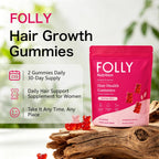 Grow Spark Folly Hair Growth Gummies, Tropical Fruit Hair Vitamins with Biotin, Vitamin C, Zinc, Pumpkin Seed Oil & Botanical Complex, Daily Beauty Supplement for Women, 60 Gummies