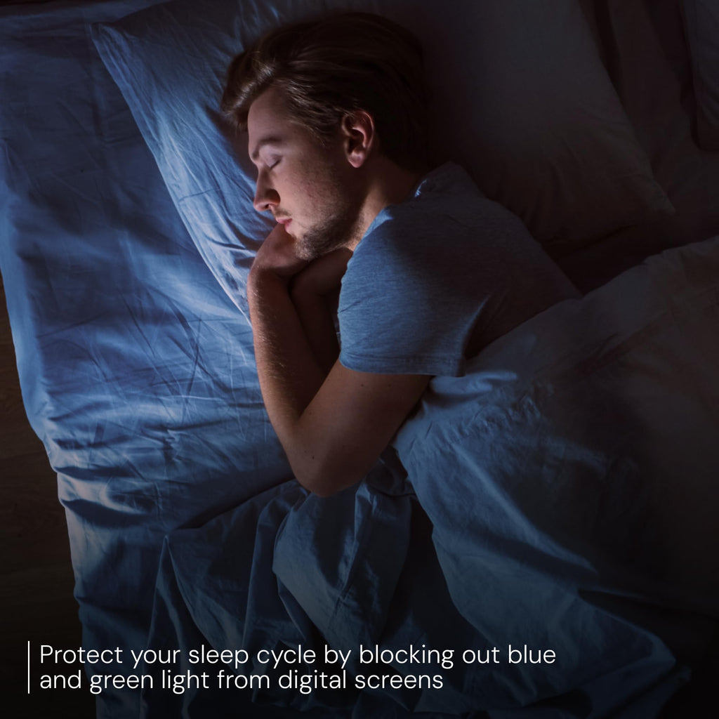 livho Blocking Gaming Glasses Blue Green Light for Computer Sleeping, Dual Coatings Red Lenses, for Women & Men