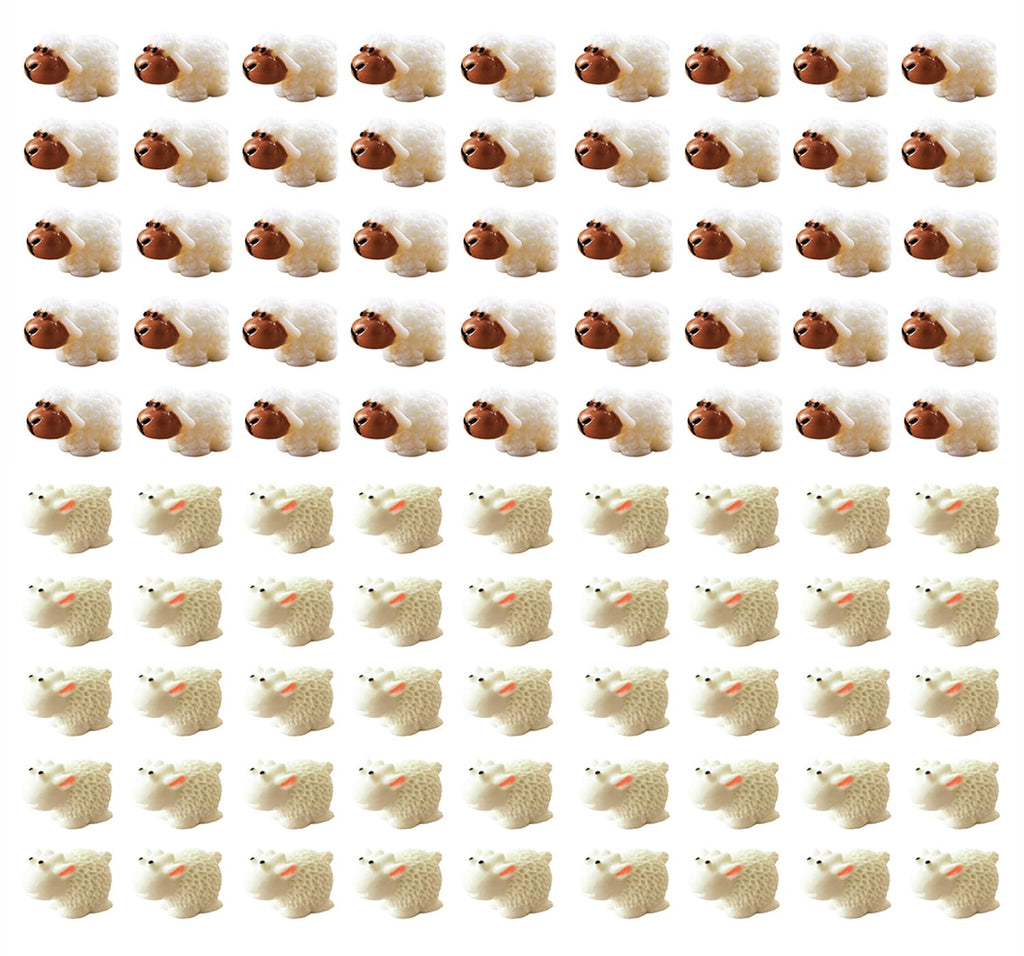 Jxpinet 150 Pcs Mini Sheep Figurines Mini Resin Sheeps for Bonsai Micro Landscape Home Garden Decor Craft