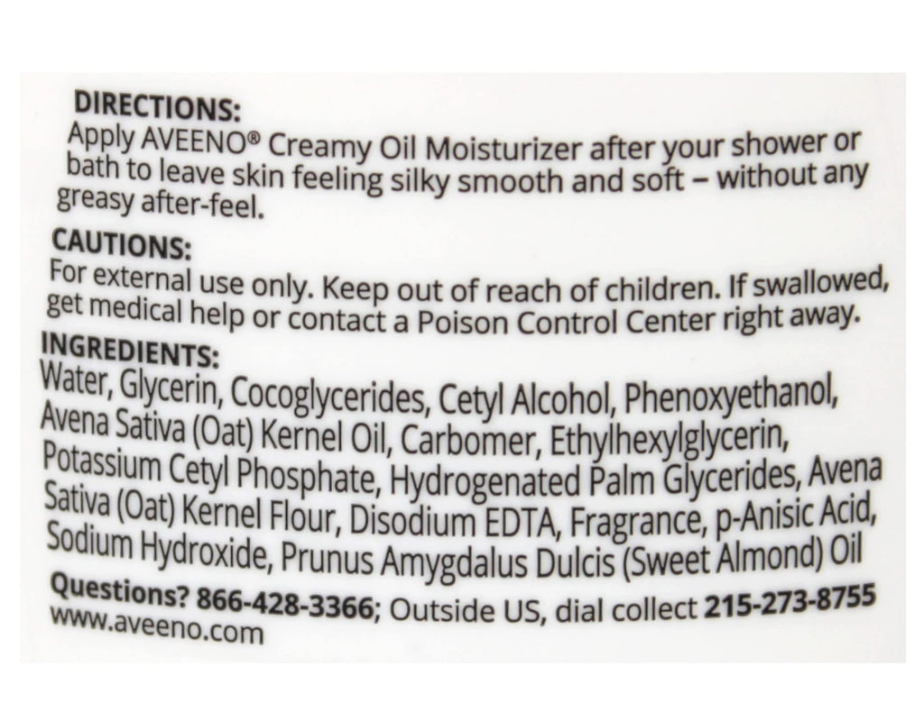 Aveeno Creamy Oil R Size 12oz Aveeno Creamy Moisturizing Oil