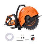 VEVOR Electric Concrete Saw, 16 in, 3200 W Motor Circular Saw Cutter with Max. 6 in Adjustable Cutting Depth, Wet Disk Cutter Includes Water Line, Pump and Blade, for Stone, Brick