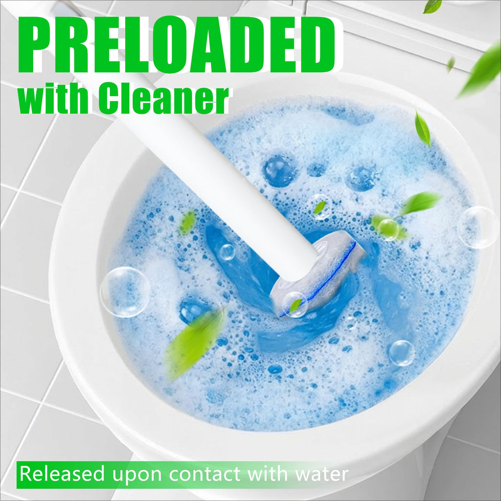 30 Count Toilet Wand Refills for Clorox, 4X Cleaning Power Toilet Bowl Cleaner Refill Pads for Clorox Wand System, Disposable Toilet Brush for Bathroom Cleaning，Light Scent