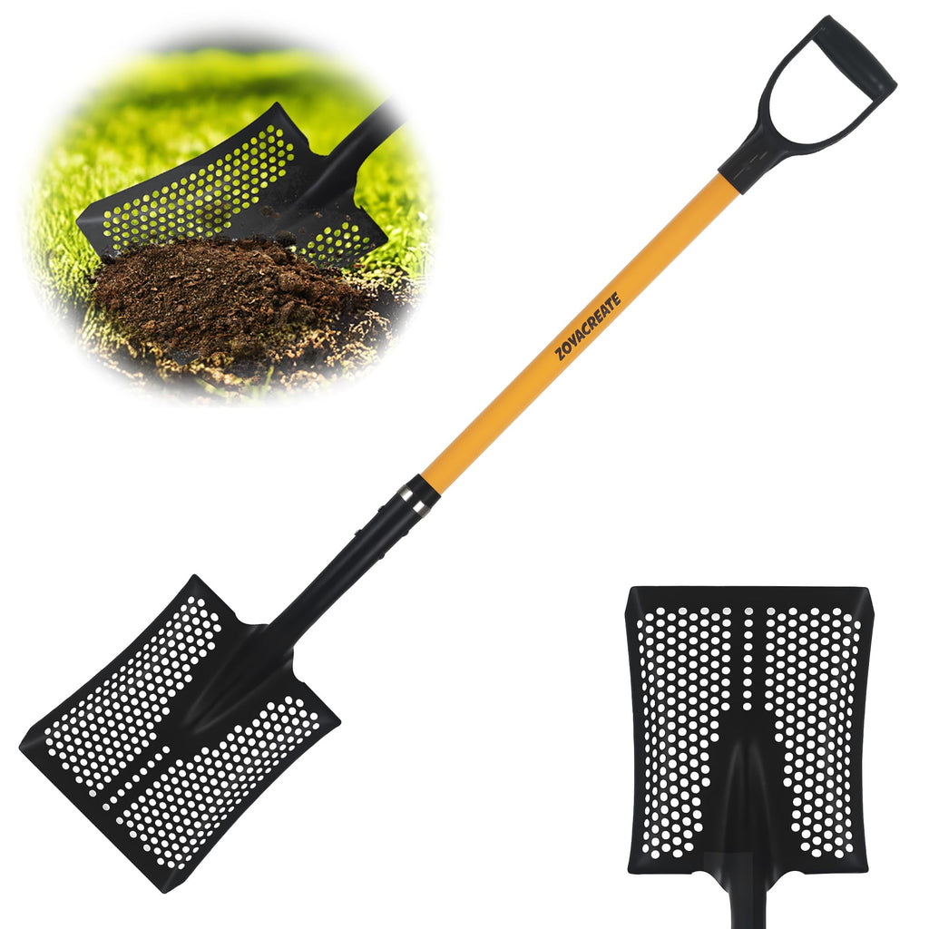 ZOYACREATE Sifting Shovel, 45 in Heavy Duty Sand Sifter Beach Chicken Coop