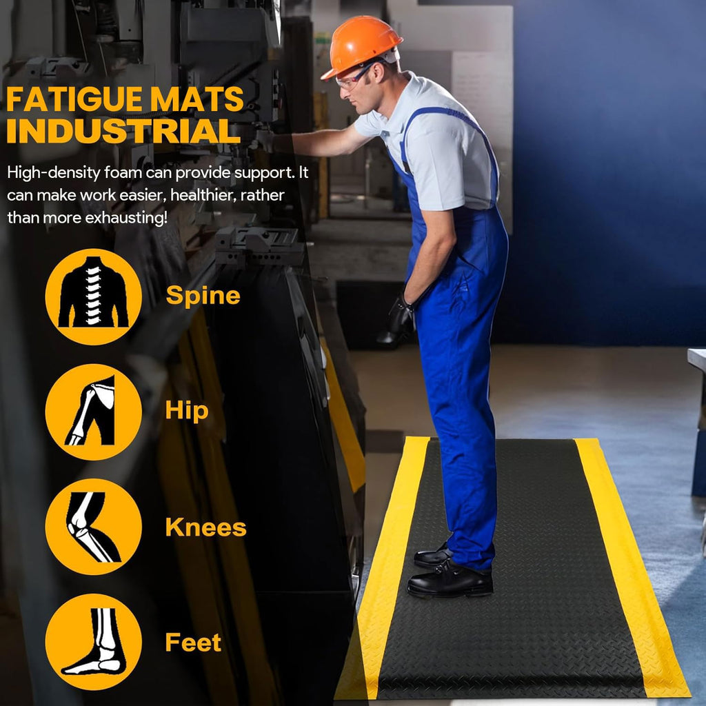 2 Pack 2 x 3 FT Industrial Anti Fatigue Mats, 15/16 Inch Thick
