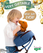 Naturally KIDS Toddler Backpack w. Plush Dinosaur Toy, Kids Gift 2 3 4 5