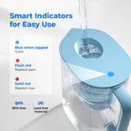 Waterdrop PT-07B Water Filter Pitcher with 3 Filters, 10-Cup, NSF Certified, 600-Gallon Long-Life, Improved Coffee & Tea Taste, Reduces PFOA/PFOS, Chlorine, 5X Longer Filter Life, Blue