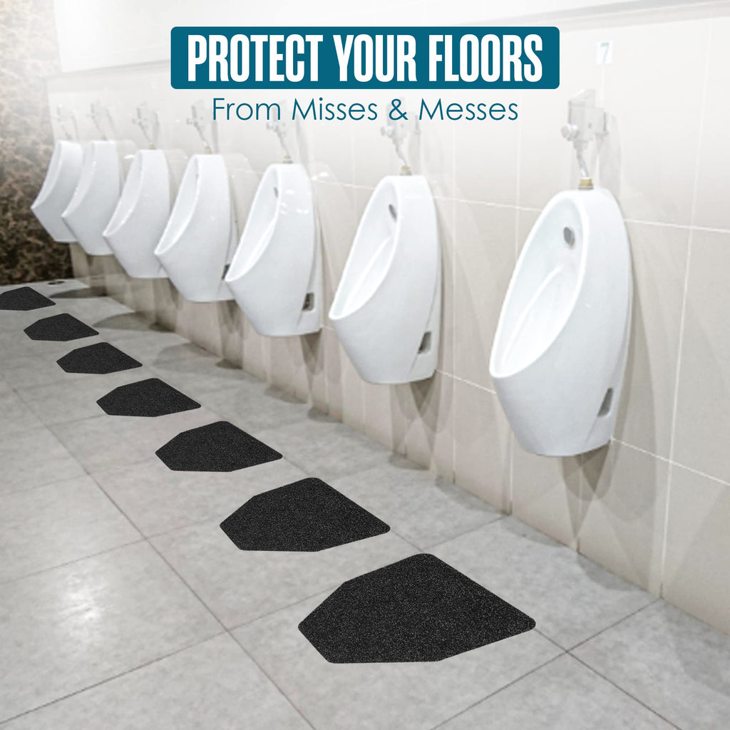 Urinal Mats, Urinal Mats for Men Bathroom, Large, Black, 17.25x20.5”, 12PK