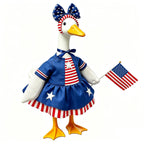 Clzemo 4th of July Porch Goose Outfit for 23 Inch Lawn Statue, Patriotic Goose Clothes with American Flag, Independence Day 250th Anniversary Memorial Day Garden Patio Yard Decoration