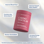 BodyHealth Cardio Vascular with PerfectAmino, Blood Flow and Heart Health Supplement Support with CoQ10, Nicotinamide Riboside, Resveratrol and D-Ribose, Chocolate Flavor, 30 Servings
