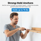 Qualihome Drywall Anchors with Screws – Self-Drilling Drywall Anchors, Anti-Spin Grip, No Pre-Drill Wall Anchor Kit, Strong & Reliable Hold, 25 Pack (50 Pieces)