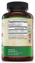 1200mg Berberine Herbal Health Capsules Support Heart and Cardiovascular Health, Help Maintain Healthy Cholesterol, Triglyceride, Blood Sugar Levels, Supports Digestion, Boosts Metabolism, 60 Capsules