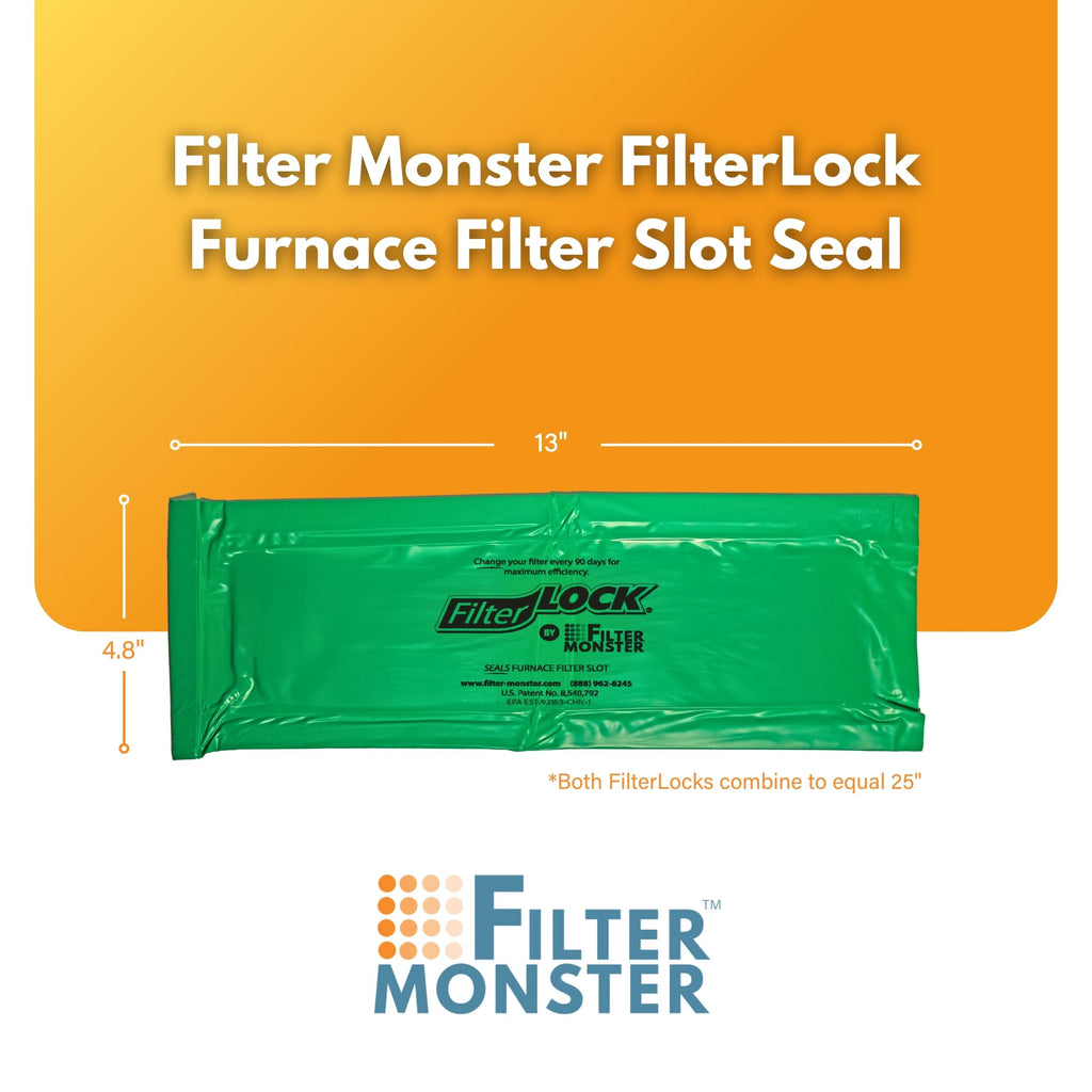 AllergyZone FilterLock Furnace Filter Slot Seal – Magnetic Seal Cover for Any 1” Furnace Filter, Up To 25” Long, Reduce HVAC Air Leaks, Green
