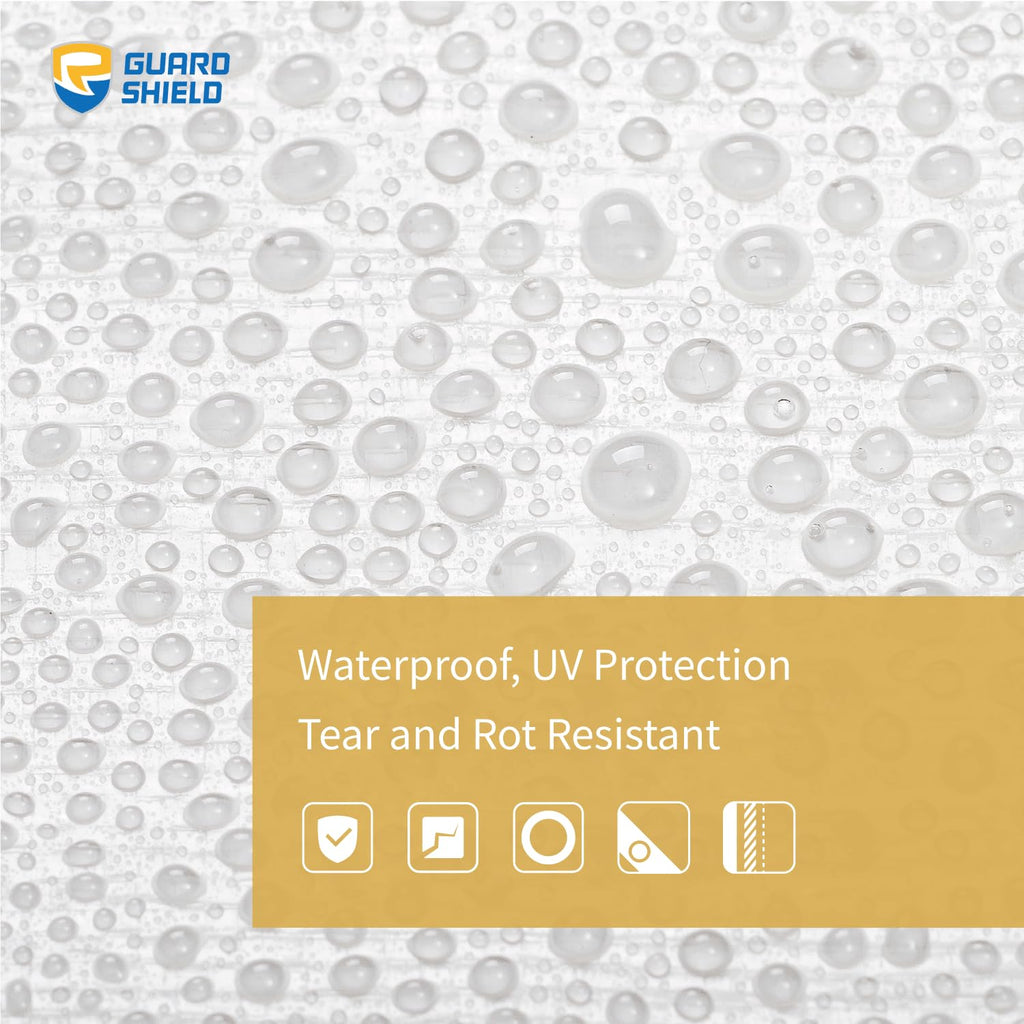 GUARD SHIELD Heavy Duty Tarp 16x20 Feet White Multi Purpose Thick Waterproof Poly Tarp Cover 10mil