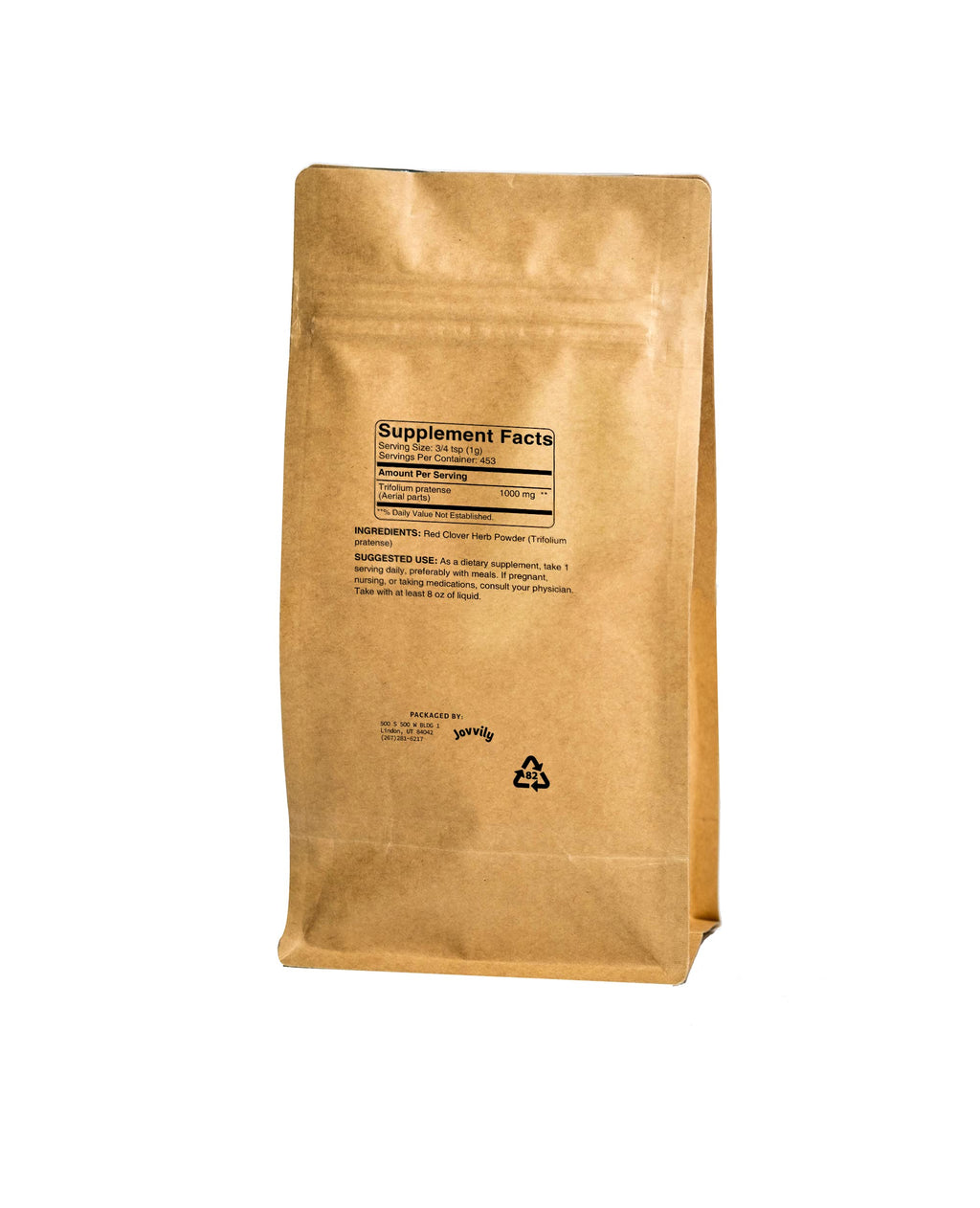 Jovvily Red Clover Herb Powder - 1 lb - Always Pure - No Fillers Or Additives - Herbal Supplement Powder