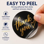 500 PCS Thank You Sticker Labels Roll, 1.5 Inch Round Gold Foil