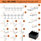 INCLY 278PCS Pegboard Accessories Organizer Kit with Peg Borad Hooks & Bins