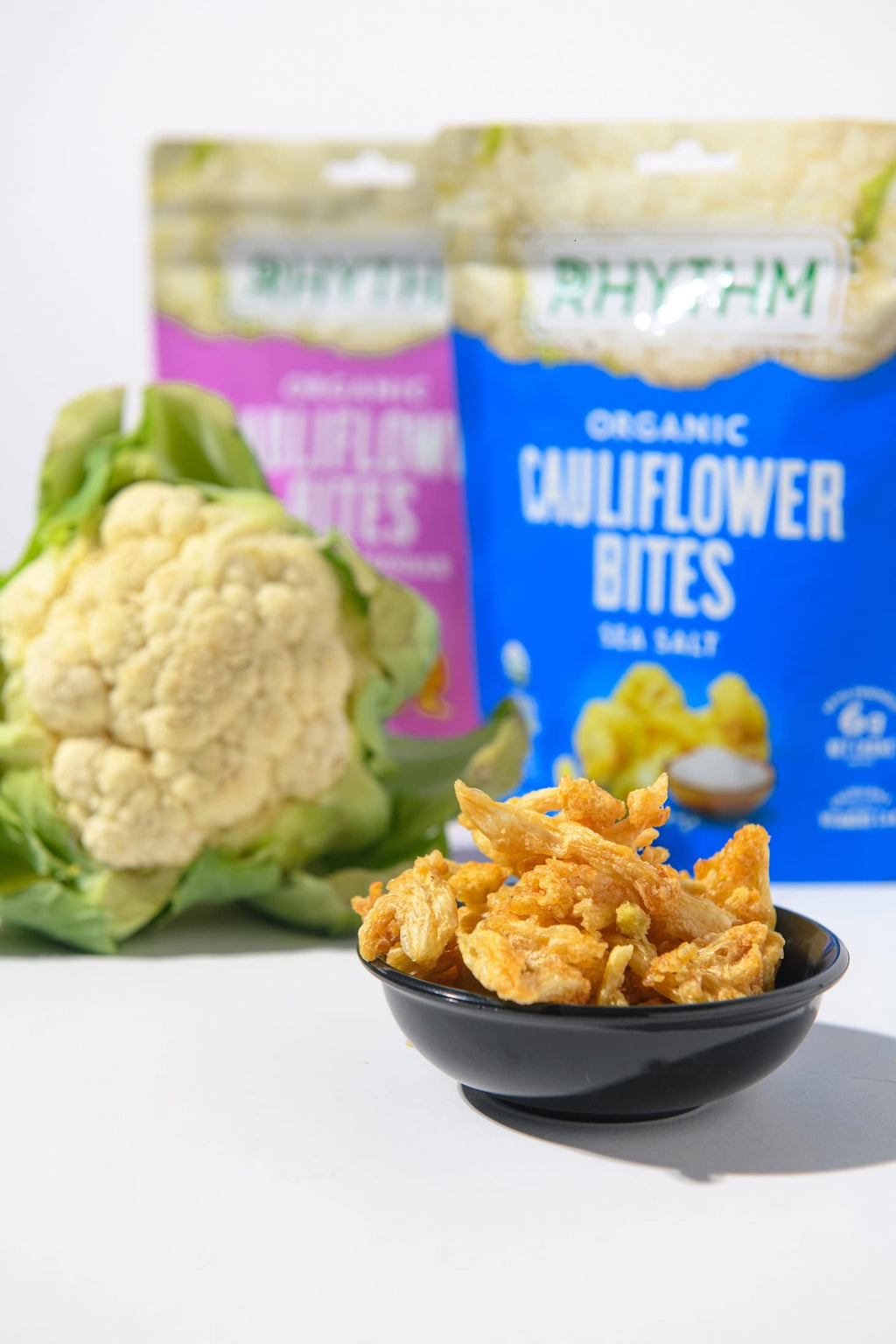 Rhythm Superfoods Crunchy Cauliflower Bites - Organic & Non-GMO, Vegan, Gluten-Free, Vegetable Superfoods - Salted, 1.4 Oz (Pack Of 8)