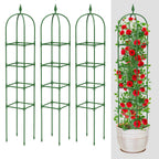 MYMULIKE 2 Pack Garden Obelisk Trellis for Climbing Plants Outdoor & Indoor - 6Ft Rustproof Garden Trellis Plant Support Cage for Vines, Flowers, Vegetables, Roses | Heavy-Duty, Adjustable