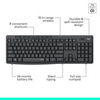 Logitech MK295 Full Size Silent Wireless Keyboard Mouse Combo - Graphite