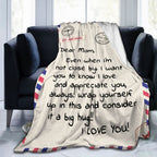 Menghao Mom Birthday Gifts, Dear Mom Blanket Mothers Day Gifts, 60" x 50"