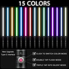Oomyeh Lightsaber, 2 in 1 Dueling Light Saber with FX Sound 62.4 Inches