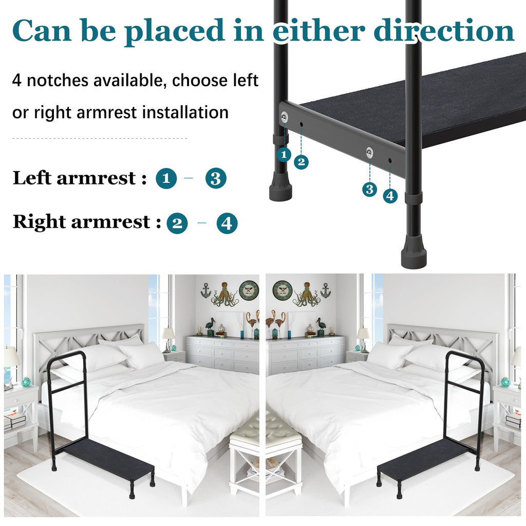 Gyykzz Step Stool with Handle, 30.5" Long Step Stools for High Beds/Bathtub/Kitchen, Height Adjustable Step Stool with Handle and Non-Skid Platform, Heavy Duty Stepping Stool Holds up to 400 lbs