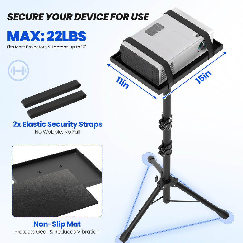 DECOSIS Projector Stand Tripod Laptop Stands Height Adjustable