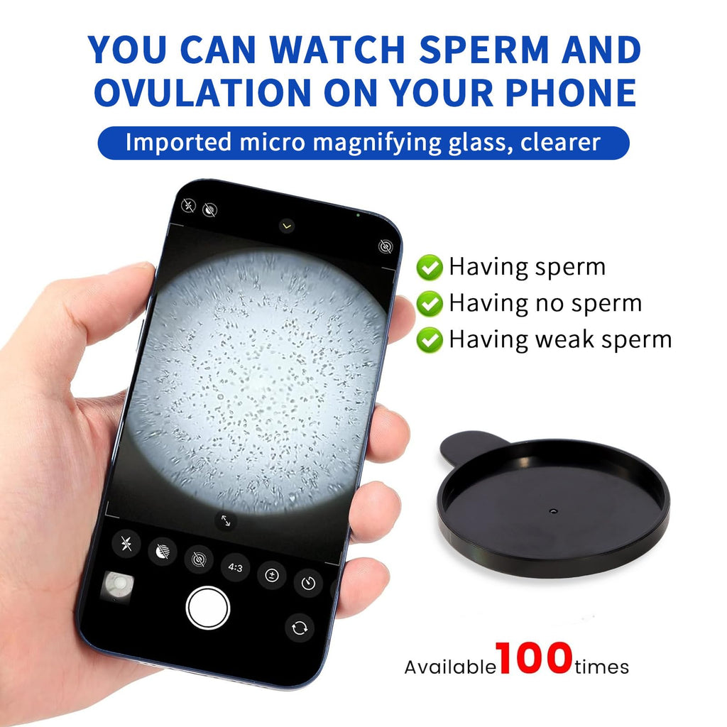 Sperm Magnifying Glass, Suitable for Semen Observation,Home Sperm Testing, Male Fertility Observation, Can be Used 100 Times,Quick Result