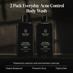 Black Wolf Salicylic Acid Body Wash for Men - 10 Fl Oz, 2-Pack - Men's Acne Body Wash - Charcoal Helps Reduce Acne Breakouts & Cleanse Your Skin - Full Coverage & Deep Clean Treatment - Men's Bodywash