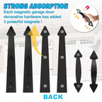 Magnetic Garage Door Hardware,Garage Door Magnetic Decorative Hardware 8 Hinges + 4 Handles for Iron Door,Easy Install,Durable & Waterproof (Classics Style,2 Pack)