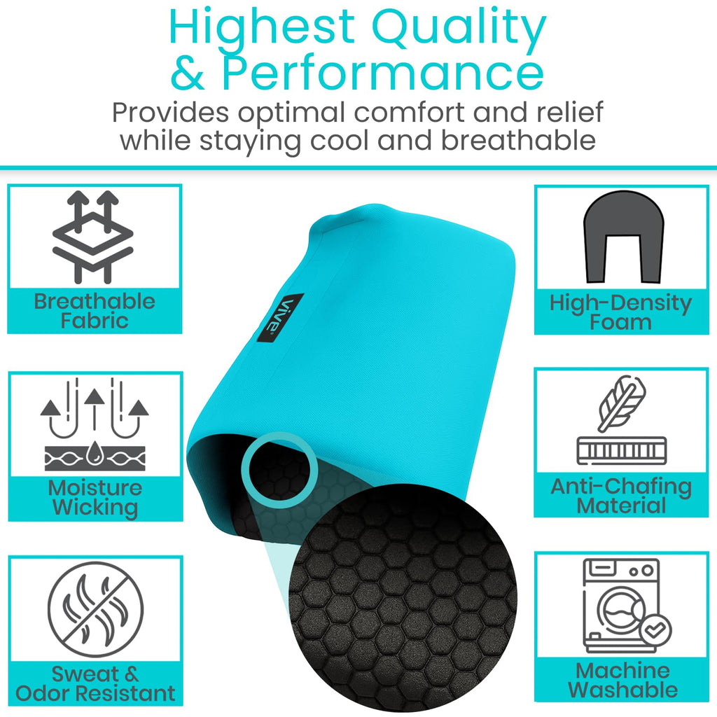 Vive Premium Crutch Pads & Hand Grips - Comfortable, Breathable, Machine Washable Padding - Moisture Wicking & Odor Reducing Pillow Accessory Covers for Adult & Youth Walking Crutches