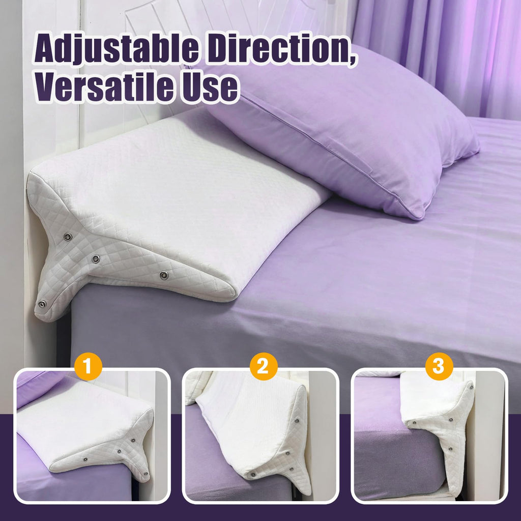 JZHLLA Triangle Bed Gap Filler King High Density Foam Headboard Gap Filler Pillow with 2 PCS Pockets and Removable Washable Cover, Prevent Items from Falling
