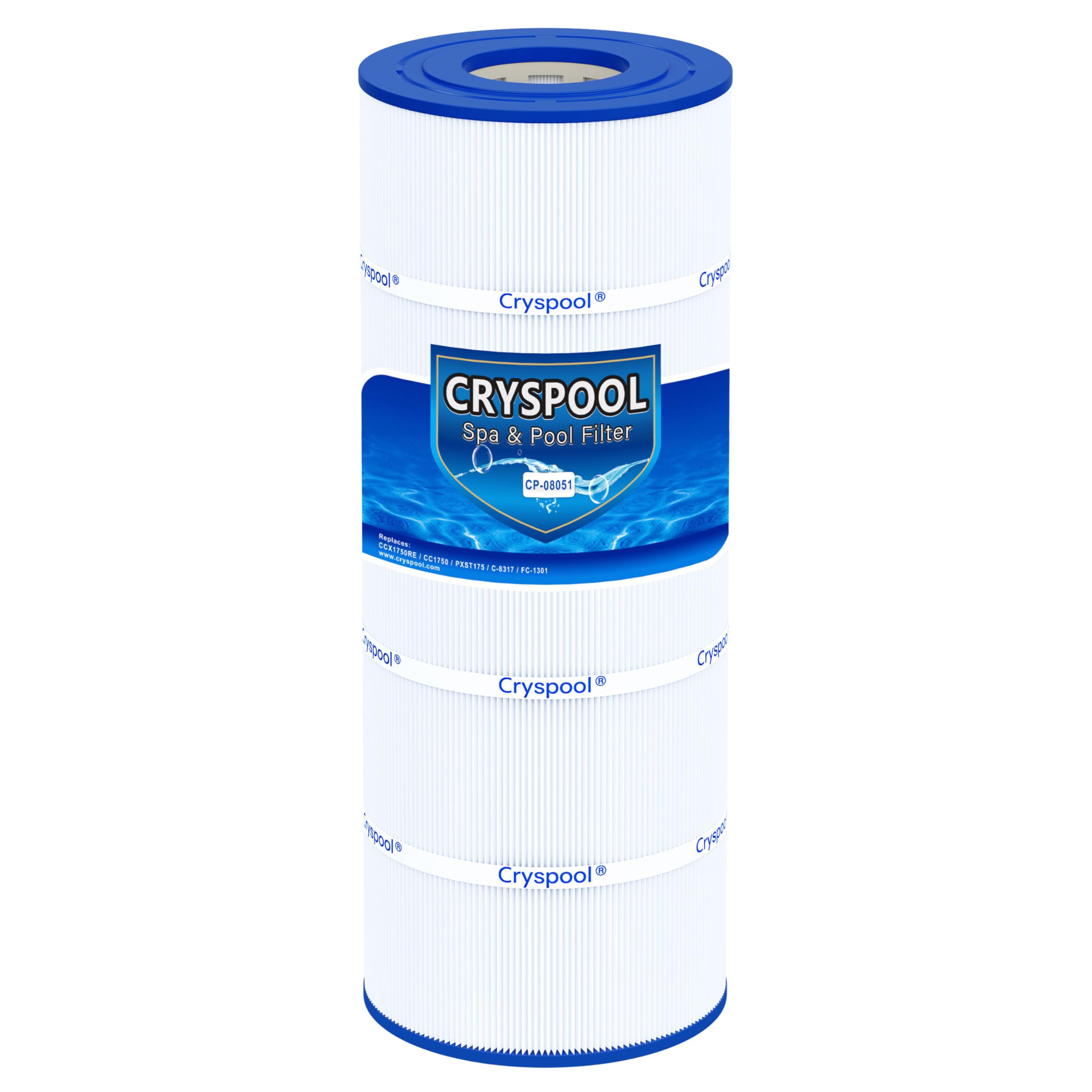 Cryspool® 08051 Filter Compatible with XStream CC1750, CCX1750RE, PXST175, C-8317, FC-1301, 175 Sq. Ft Pool Filter Cartridge, 1 Pack