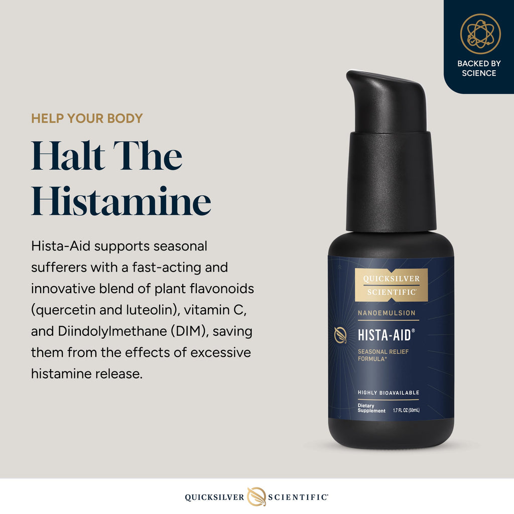 Quicksilver Scientific Nanoemulsified Hista-Aid - Flavonoids to Help Maintain Healthy Histamine Levels - Liposomal Vitamin C, DIM, Luteolin & Quercetin Liquid (50ml)