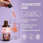 Clean Nutraceuticals VBiotic Vaginal Probiotic for Women Liquid Drops | Cranberry Uva Ursi Horsetail D-Mannose Prebiotics Marigold & Black Cohosh Vaginal Health Supplement | pH Balance