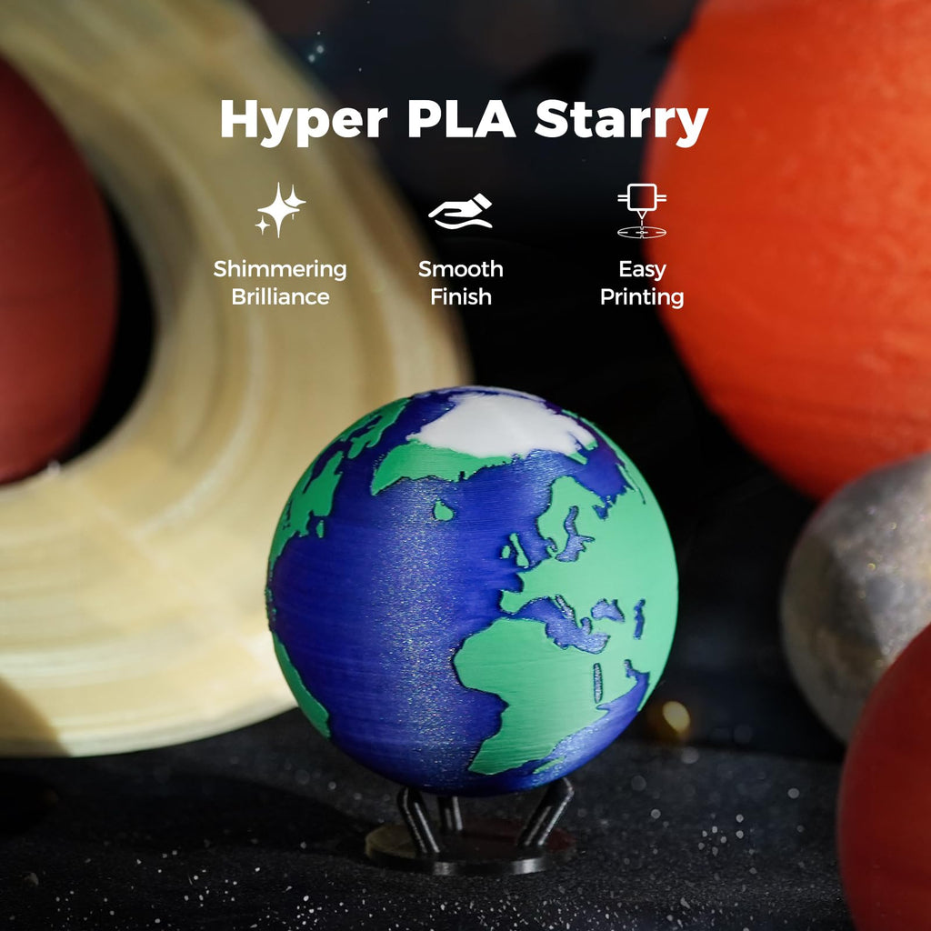 Creality Hyper PLA RFID Filament 1.75mm, Galaxy PLA 1KG, Stardust Gray