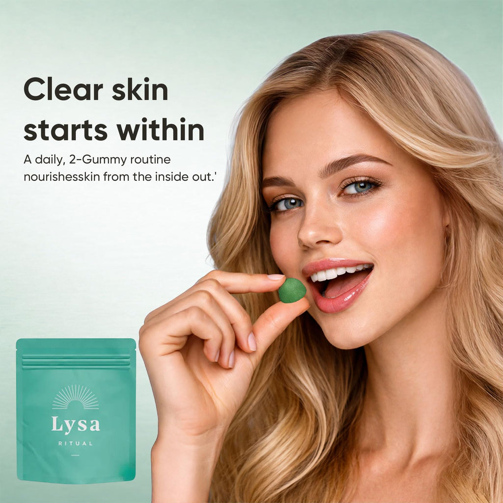 FWPTEI LYSA Acne Gummies, LYSA Ritual Acne Treatment Immune Support & Skin Health - High Potency Vegan Gummies, Sugar-Free, Gluten-Free Gummy Supplement, 60 Gummy