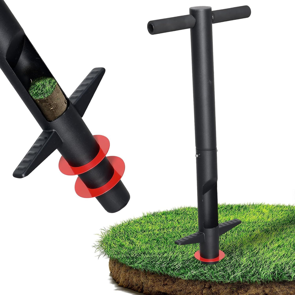 Bulb Planter & Sod Plugger - 34" Long Handle Grass Plugger Tool for Lawn Repair, Heavy Duty Garden Hole Digger with Easy Plug Release for Zoysia Plugs, Bare Spots, Tulip Planting,Turf Transplanting