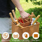 SOLIGT 8 Piece Garden Tools Set with Basket, Gardening Gifts for Women Men