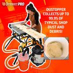 The Dustopper PRO, Low-Profile Dust Separator for Shop Wet/Dry Vacuums with at least 5HP. Includes High-Flow 90 Degree Sweep Elbows and Connection Hose. Fits Standard 5 Gallon Buckets, Made in USA