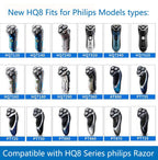 HQ8 Replacement Heads Compatible with Philips Norelco Aquatec Shaver, Blades for PT720 AT880 AT810, 8 Series 6-pc Pack