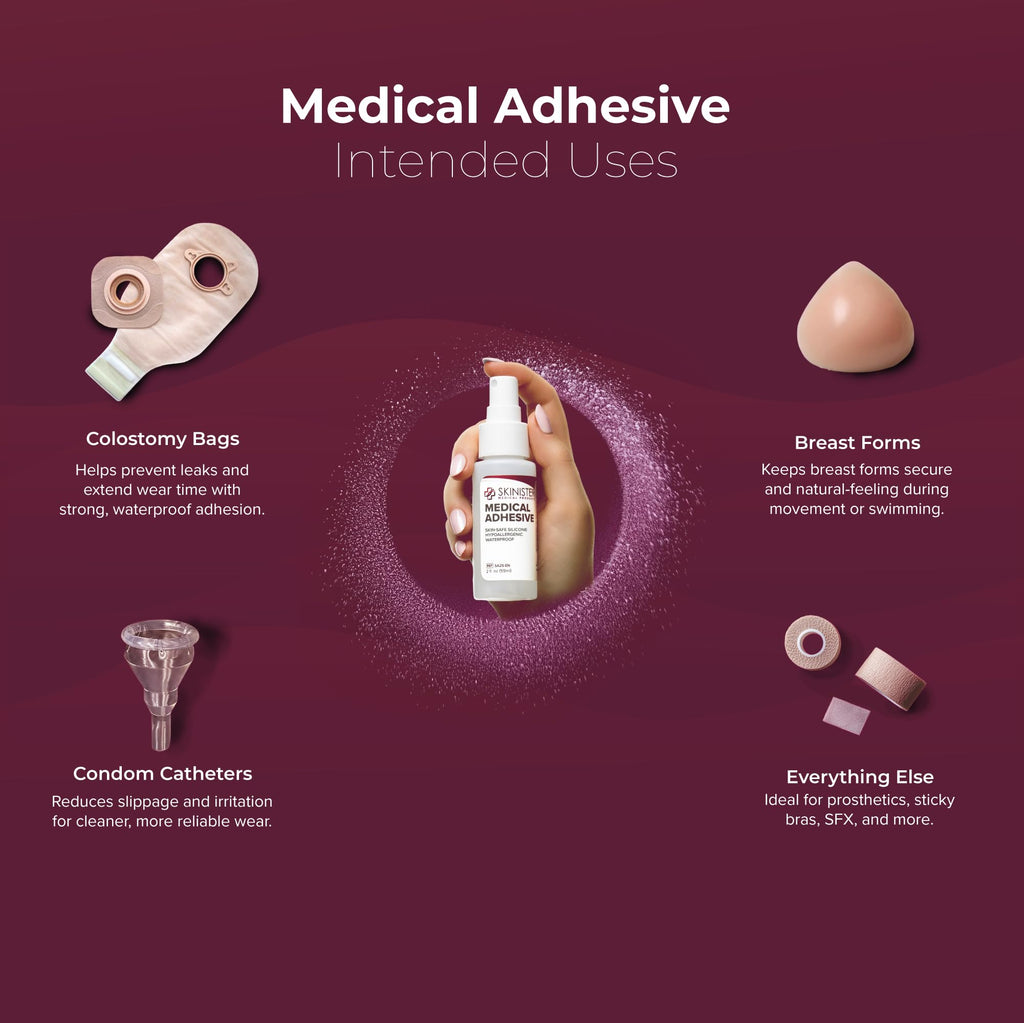 Skinister Medical Adhesive Spray | Silicone Skin Glue for Ostomy Bags, Breast Forms, Condom Catheters, Prosthetics, SFX | 4oz