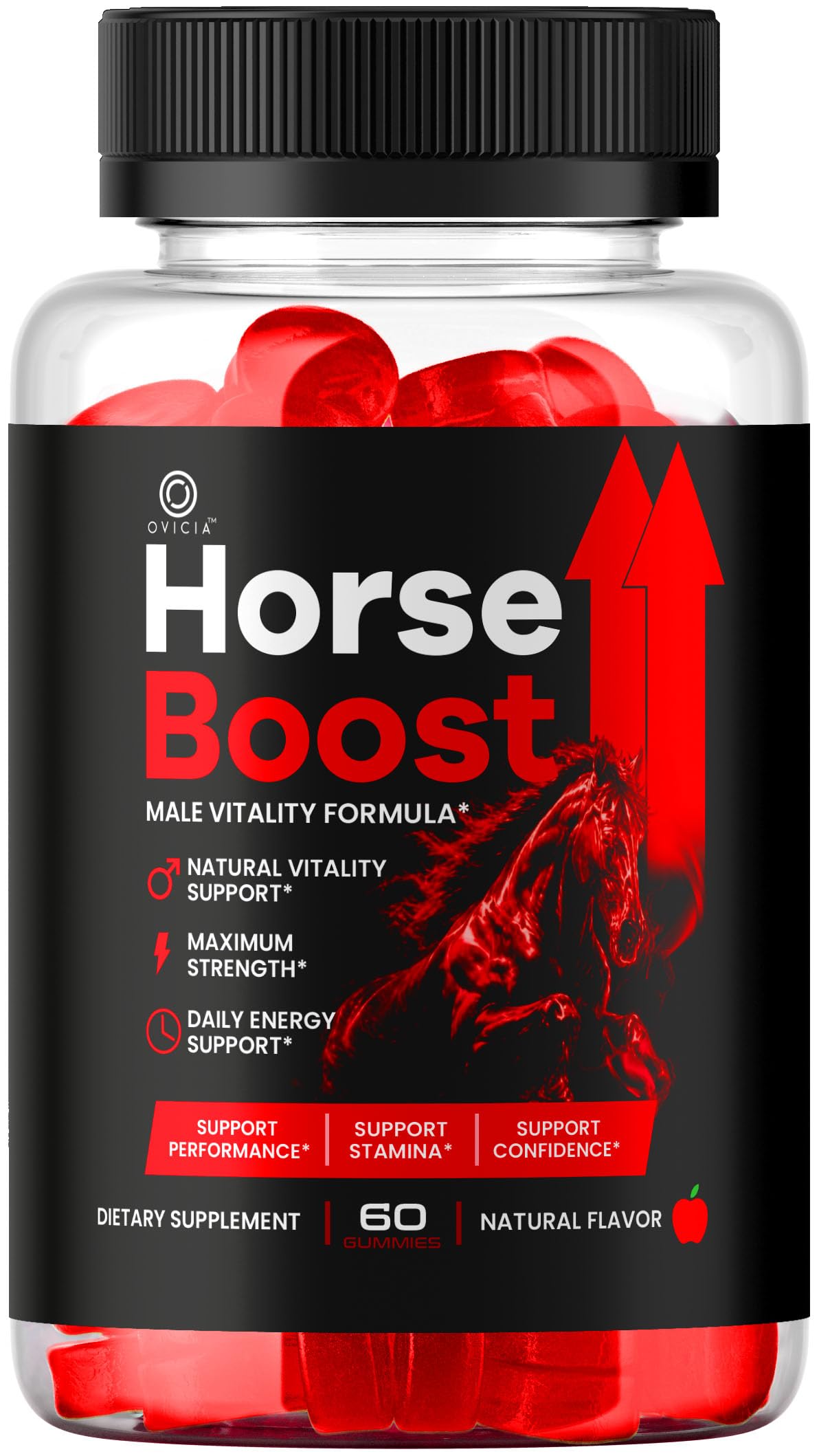 Horse Boost Gummies - Official HorseBoost Gummys Advanced Premium Formula Support Maximum Strength, All Natural Ingredients Vitamins for Overall Health & Wellness, 60 Gummies for 1 Month