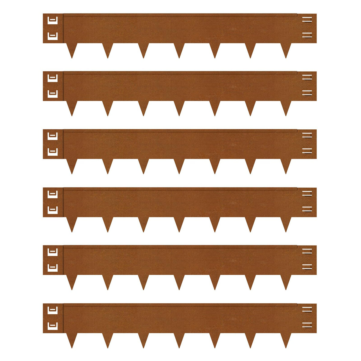 Cor-Ten Steel Landscape Lawn Edging, 40" L x 6" H,6 Pack Steel Edging for Landscaping,Metal Landscape Edging, Metal Edging for Landscaping(180 Degree Bend, Rusted)