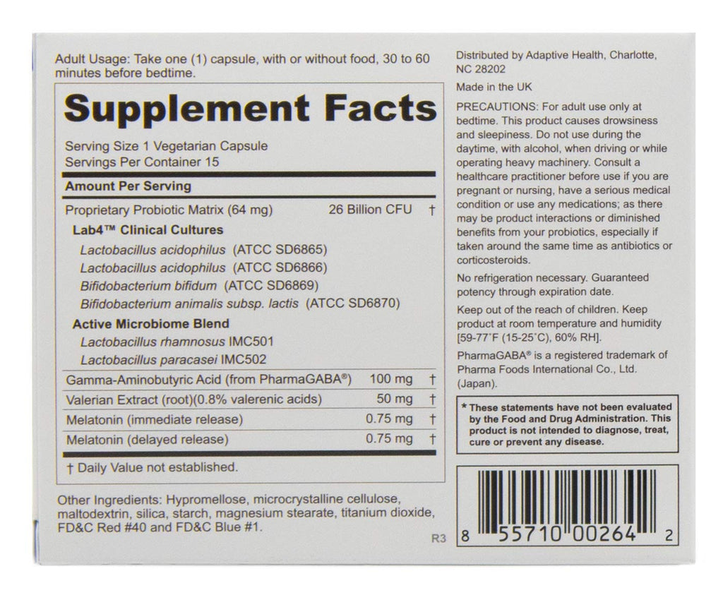Peptiva 26 Billion CFU Probiotic and Sleep Support - Clinically Validated Multi-Strain Probiotic - Lactobacillus and Bifidobacterium, Melatonin - 15 Count