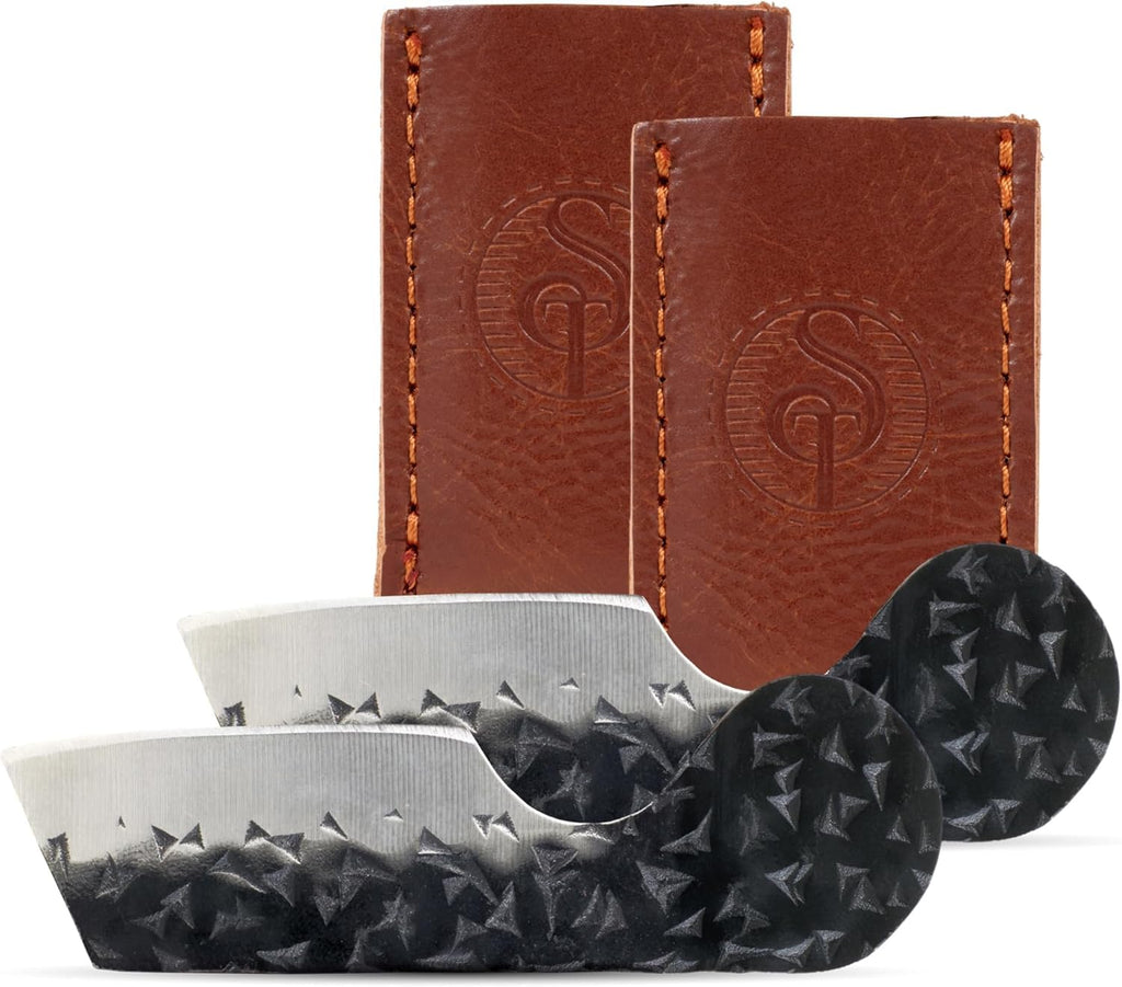 Southern Trapper Mini Pocket Knife with Leather Sheaths - Pack of 2 - Compact EDC Knife Set for Camping, Hiking, Hunting, Fishing, and Everyday Carry Gifts - Pocket Knives for Men and Women