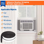 MAGZO Weather Stripping Door Seal 1 Inch W X 1/2 Inch T, Strong Adhesion and High Resilience Air Conditioner Foam Insulation for Cars, Total Length 13 Feet (6.5 ft x 2 Rolls)
