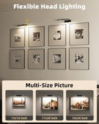 EZVALO Picture Light for Wall, 13'' Black Rechargeable 4800mAh Battery Lights Wireless with IR Remote, Magnetic LED Art Painting Light with 3 Color Temperatures, Display for Gallery, Living Room
