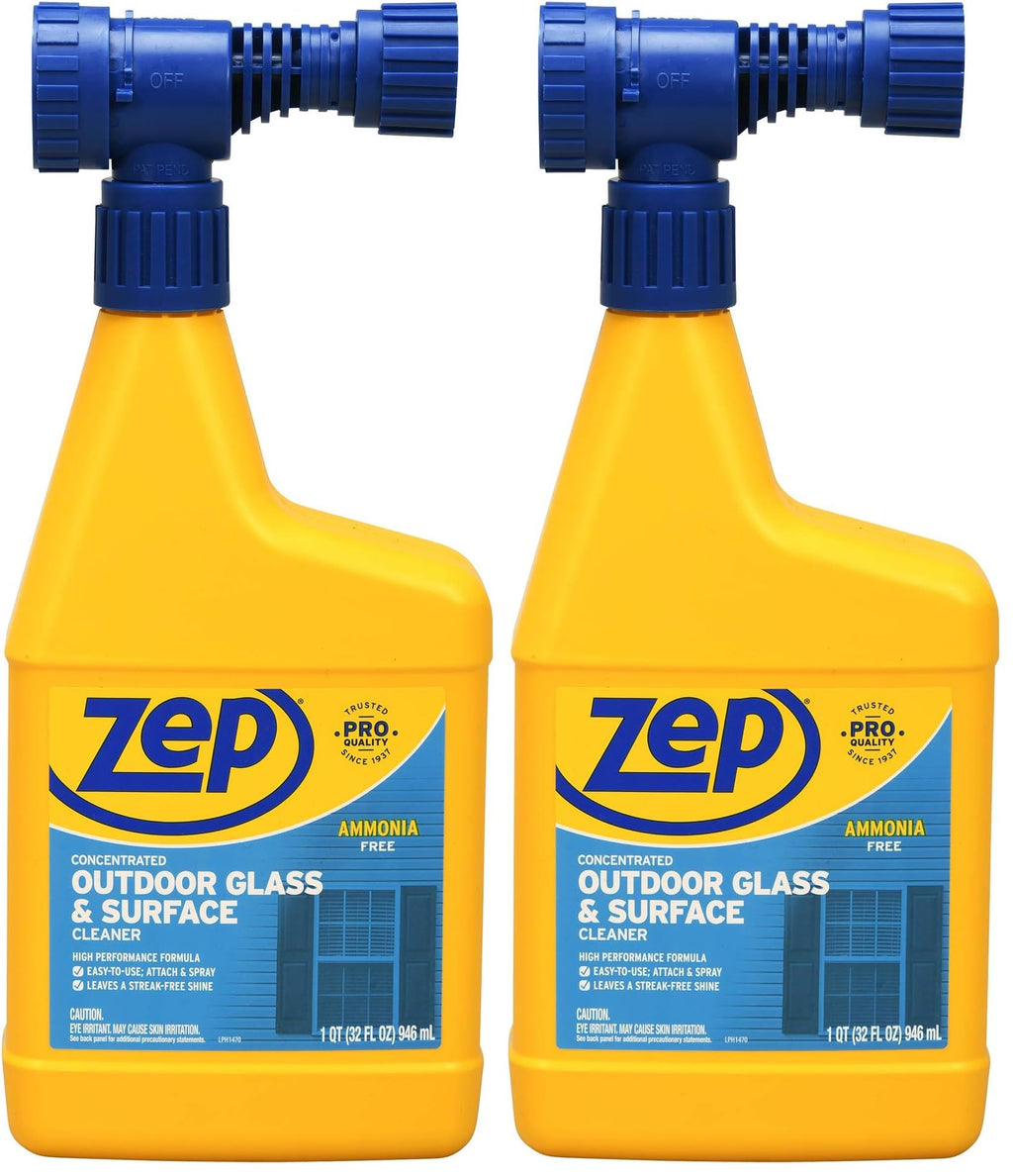 Zep Hose-End Outdoor Cleaner - U49910 - Great for Outdoor Glass and Surfaces - 32 Ounces (Pack of 2)
